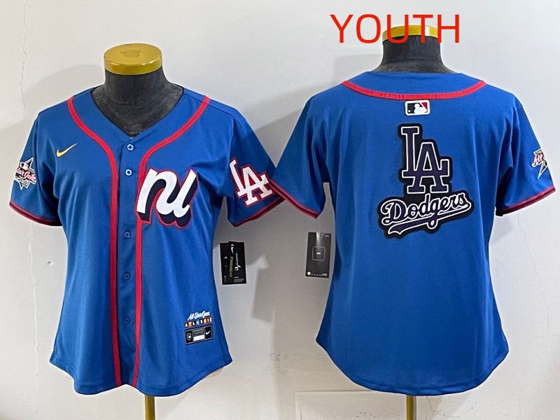 Youth 2025 Los Angeles Dodgers Blank Blue All star Nike MLB Jersey style 05->youth mlb jersey->Youth Jersey